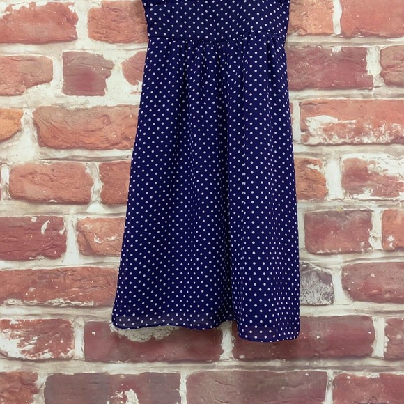Gap Dress Women's Size 0 Blue White Polka Dot Sleeveless Casual Zip Up - Picture 4 of 8